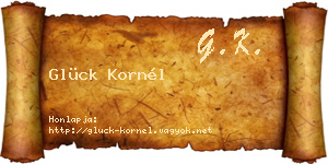 Glück Kornél névjegykártya